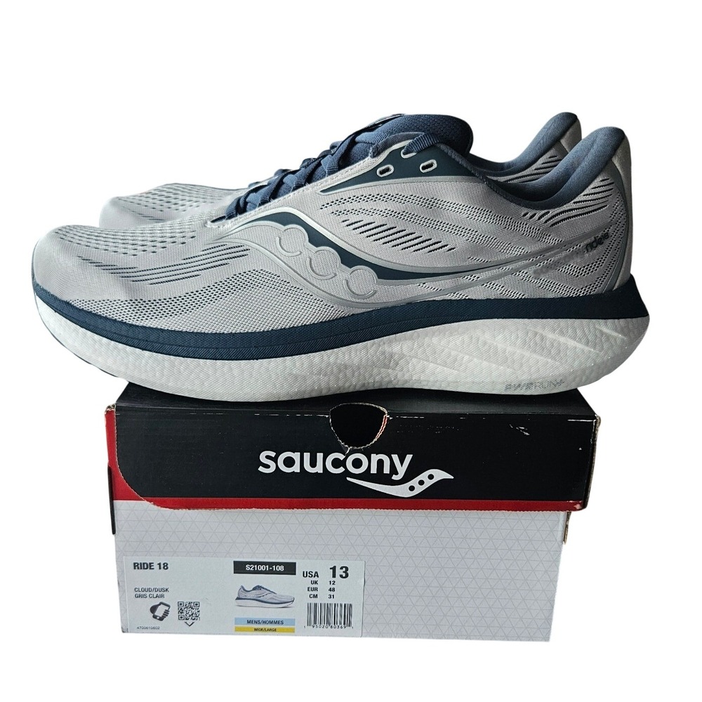 Saucony Ride 18 Mens Running Shoes Size 13 Wide Cloud Dusk S21001-108 NEW